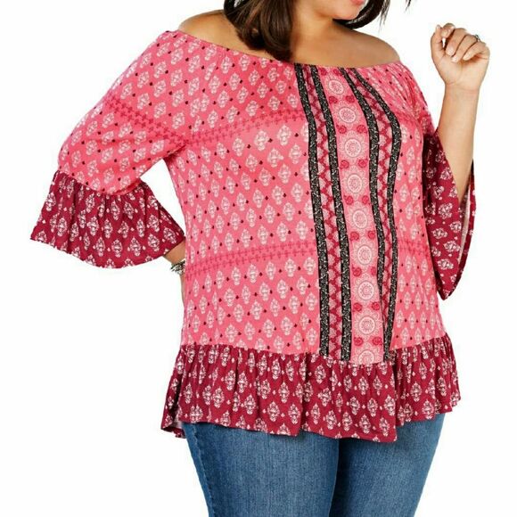 Style & Co Rayon Off Shoulder Shirt 1X NWT - Picture 1 of 5